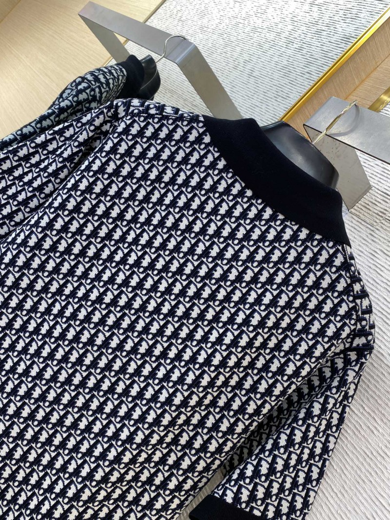 Dior Knitted Jacquard Polo Shirt Black 7