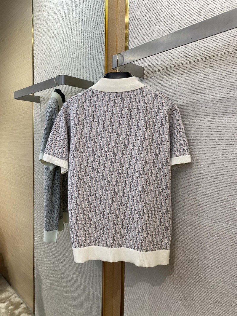 Dior Knitted Jacquard Polo Shirt White 6