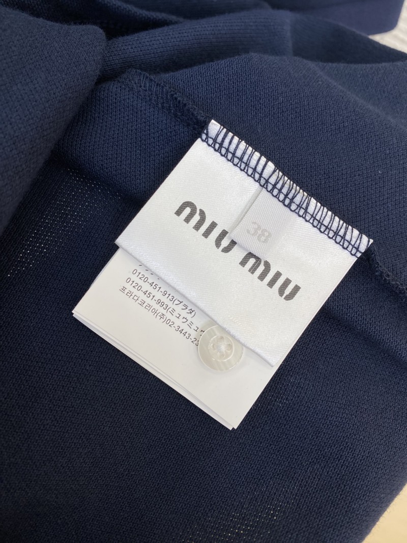 Miu Miu Colour Block Collar Beaded Short Sleeve Polo Shirt 8