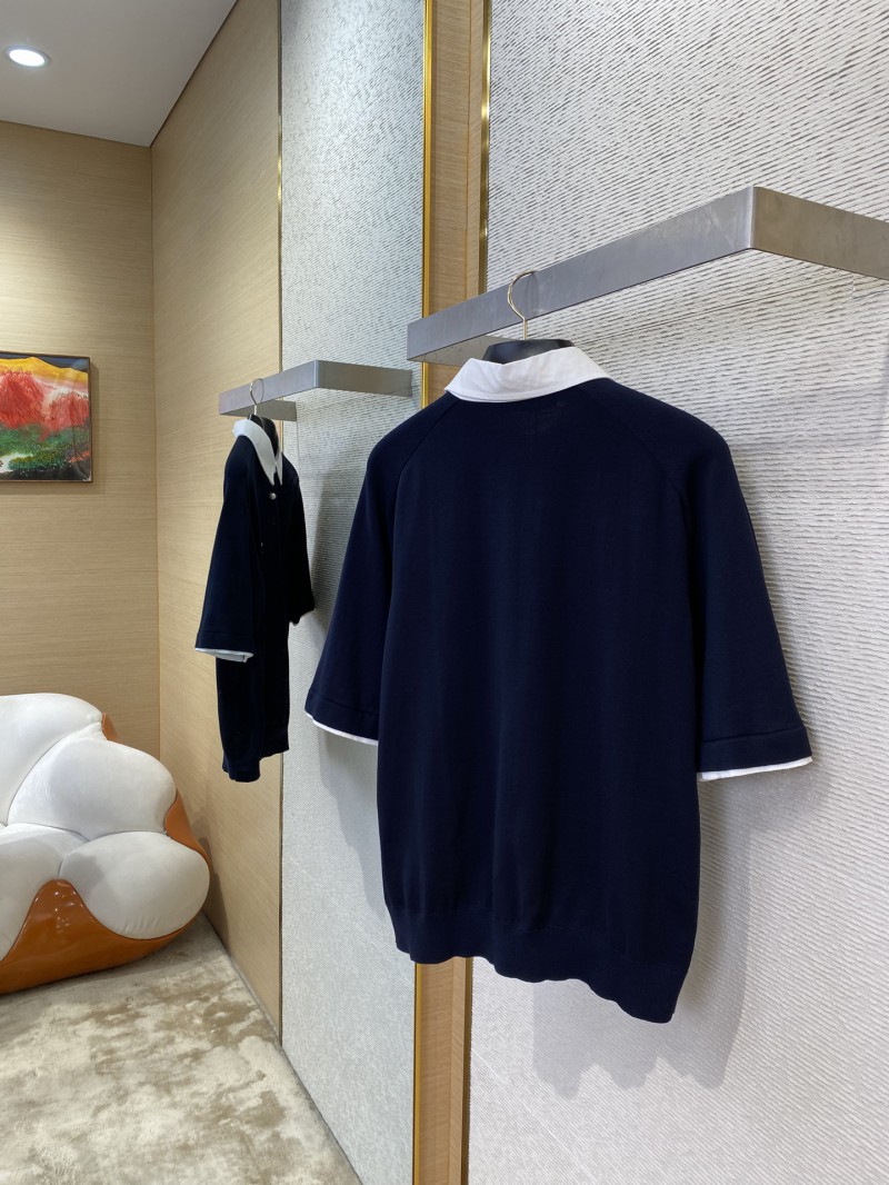 LV embroidered pearl button polo shirt 3