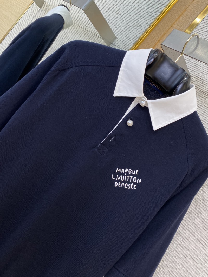 LV embroidered pearl button polo shirt 5