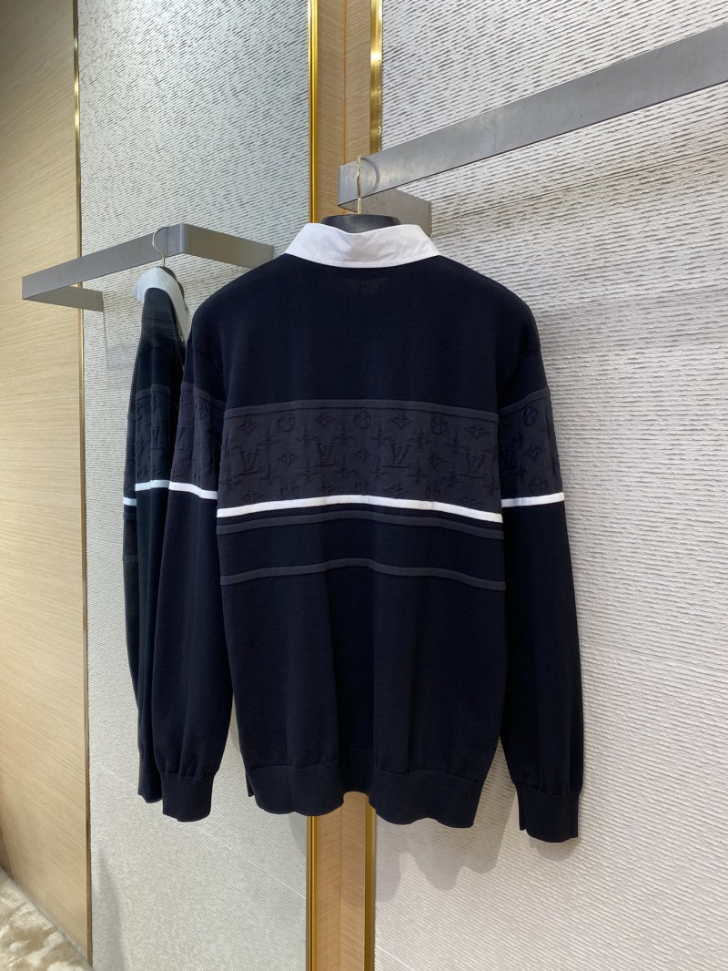LV Flap neck jacquard long sleeve polo shirt 6