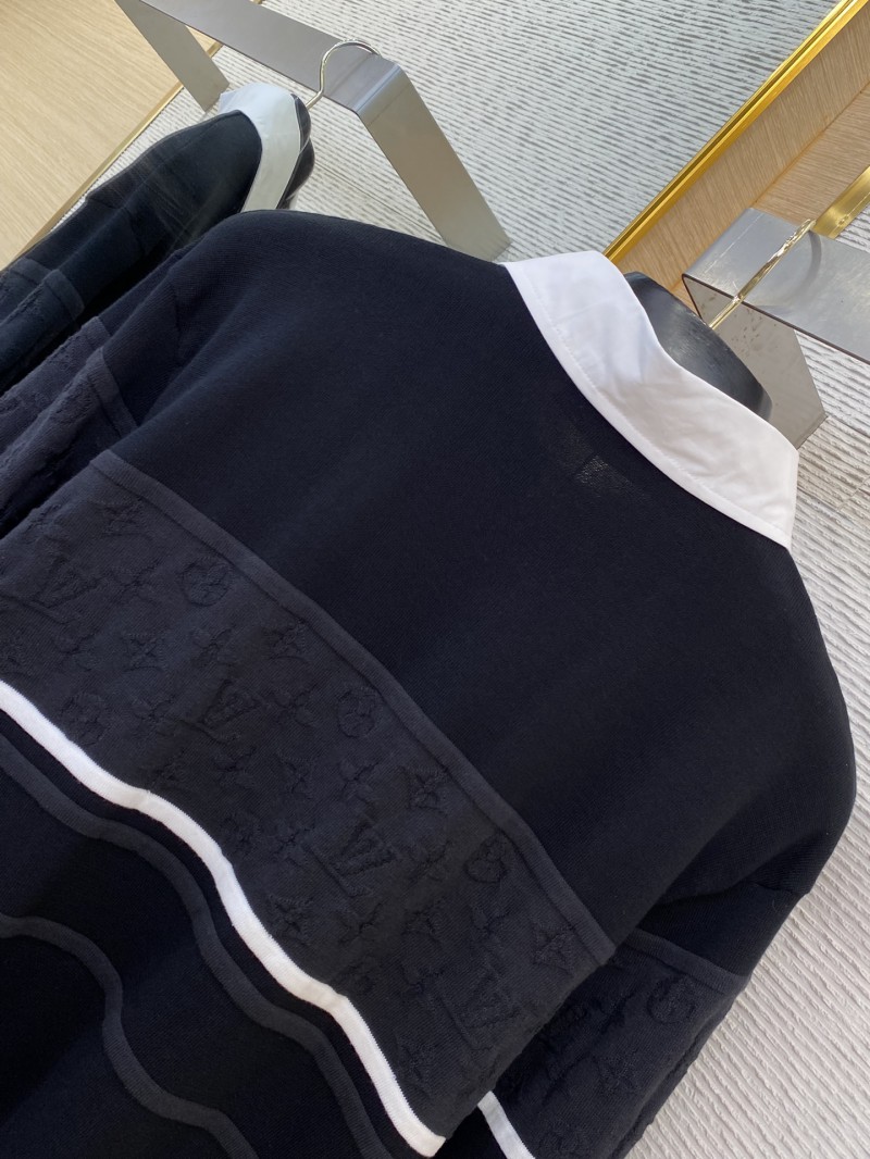 LV Flap neck jacquard long sleeve polo shirt 7
