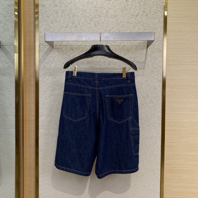 Prada Triangle Label Denim Shorts 1