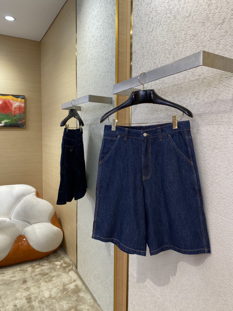 Prada Triangle Label Denim Shorts 2