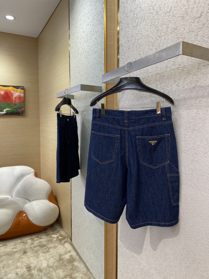 Prada Triangle Label Denim Shorts 3