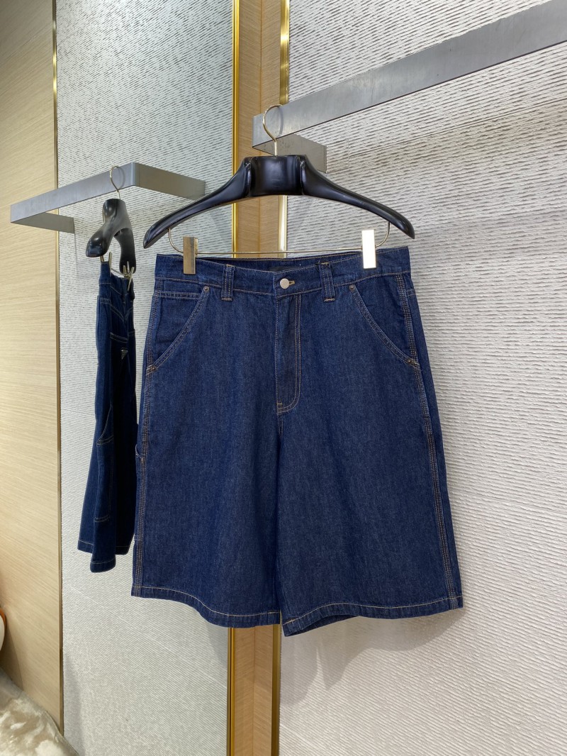 Prada Triangle Label Denim Shorts 4