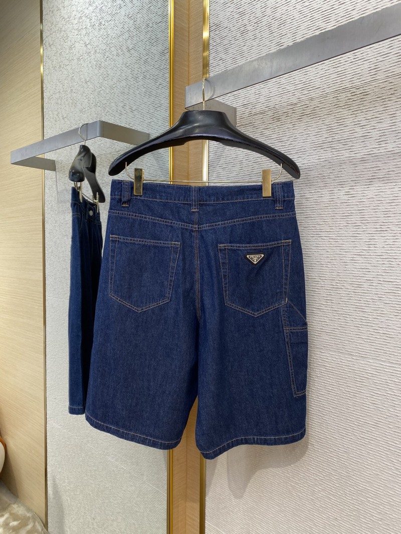 Prada Triangle Label Denim Shorts 6