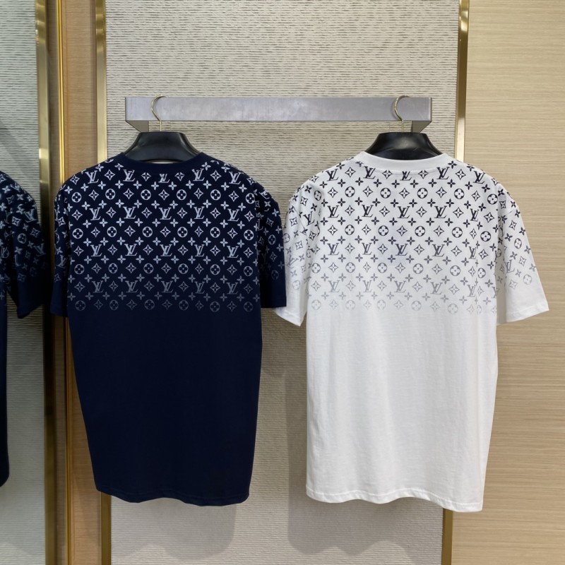 LV Classic Gradient Cotton Round Neck Short Sleeve White 1