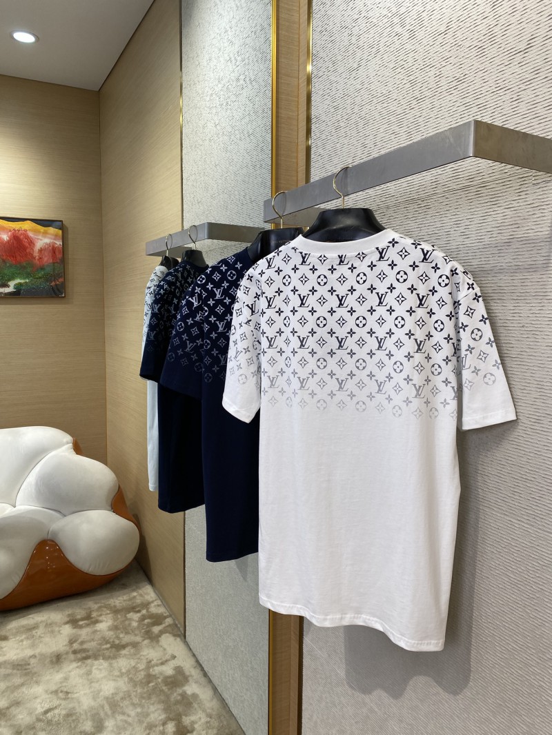 LV Classic Gradient Cotton Round Neck Short Sleeve White 3