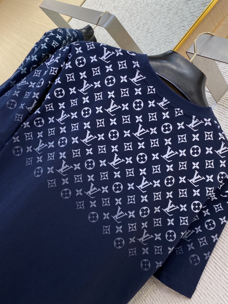 LV Classic Gradient Cotton Round Neck Short Sleeve Navy 7