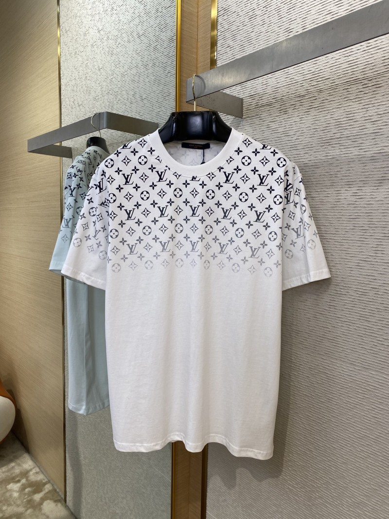 LV Classic Gradient Cotton Round Neck Short Sleeve White 4