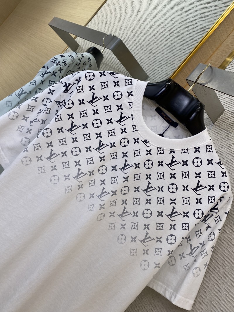 LV Classic Gradient Cotton Round Neck Short Sleeve White 5