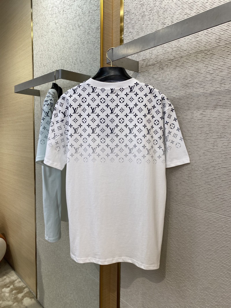 LV Classic Gradient Cotton Round Neck Short Sleeve White 6
