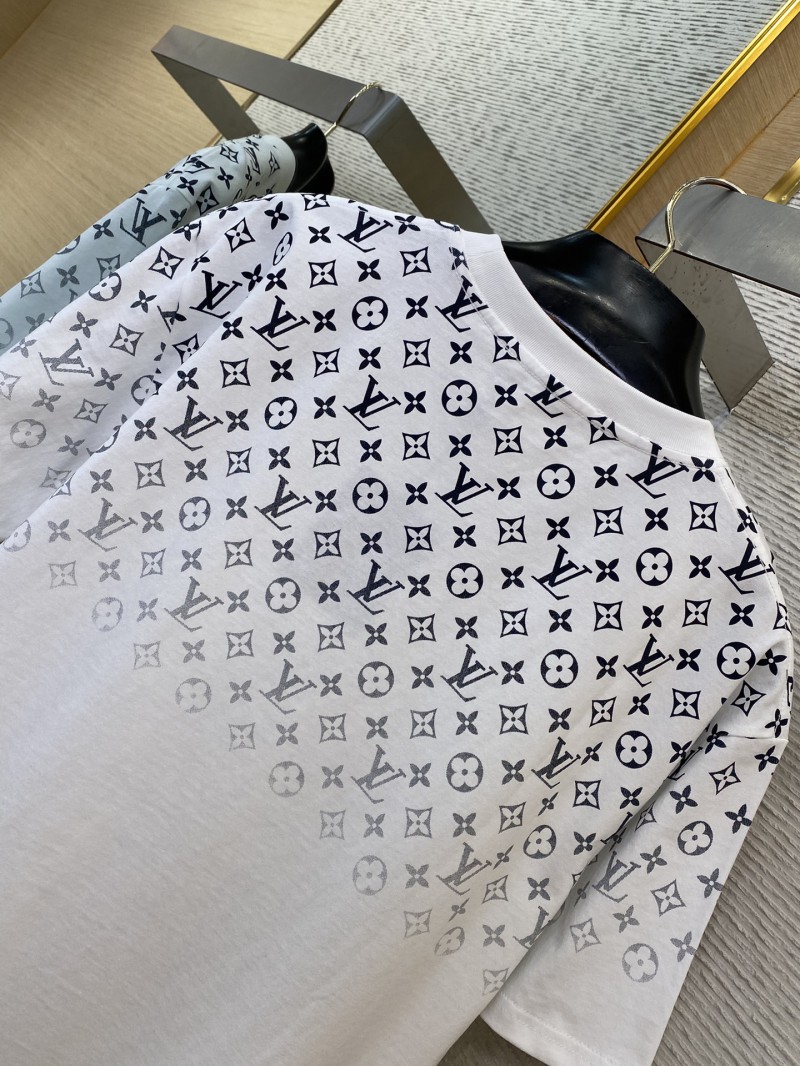 LV Classic Gradient Cotton Round Neck Short Sleeve White 7