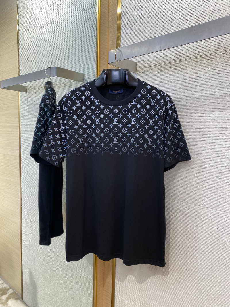 LV Classic Gradient Cotton Round Neck Short Sleeve 1 4