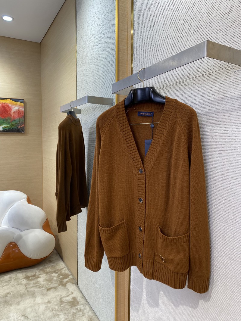 LV logo knitted cardigan jacket 2