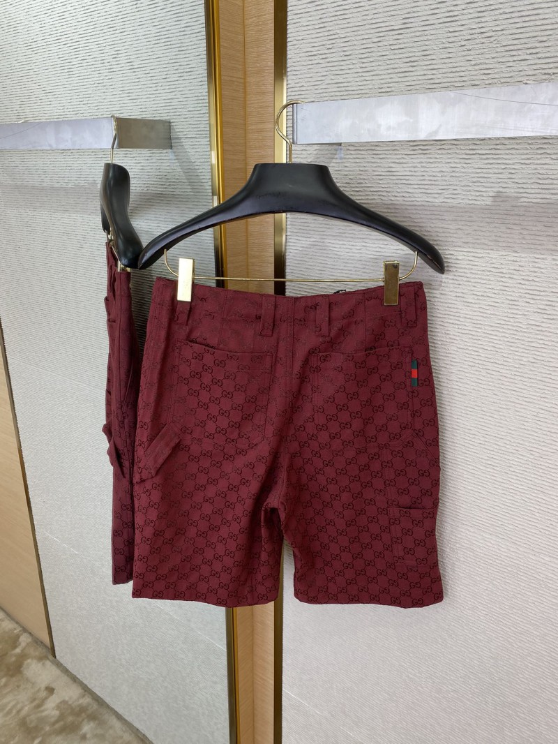 Gucci Jacquard Shorts Burgundy 7