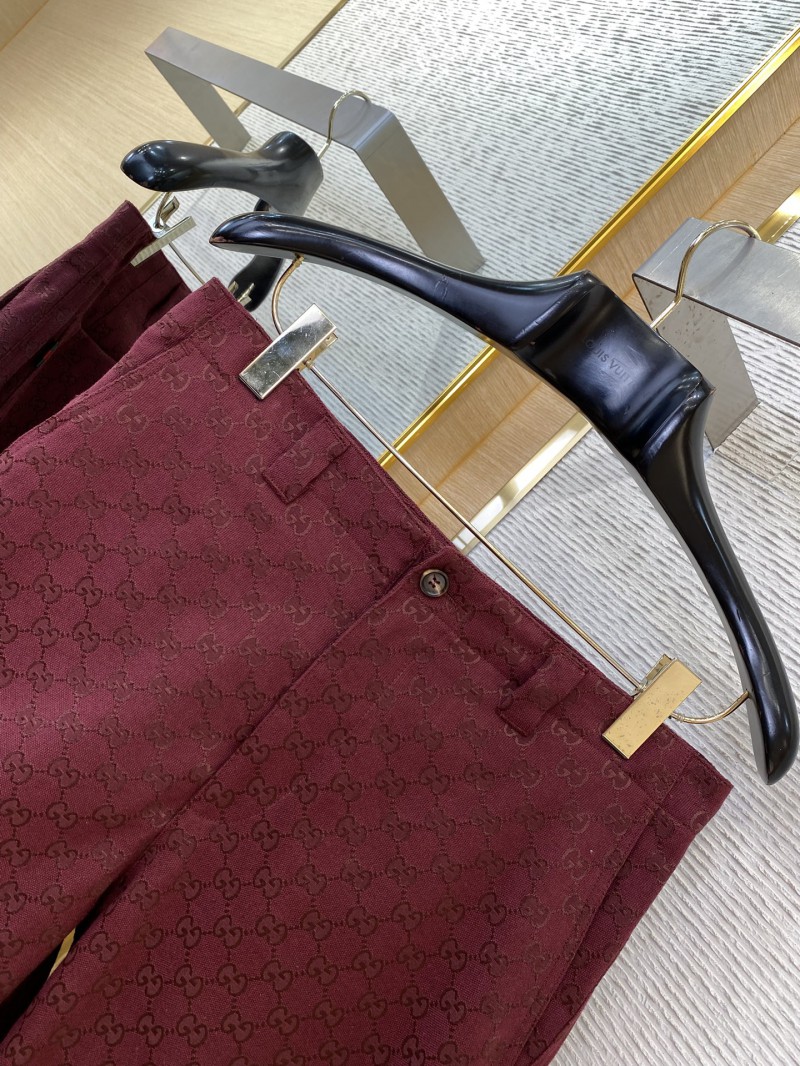 Gucci GG Full Print Jacquard Shorts Burgundy 5