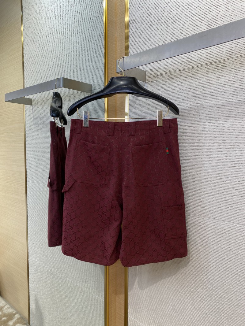 Gucci GG Full Print Jacquard Shorts Burgundy 6