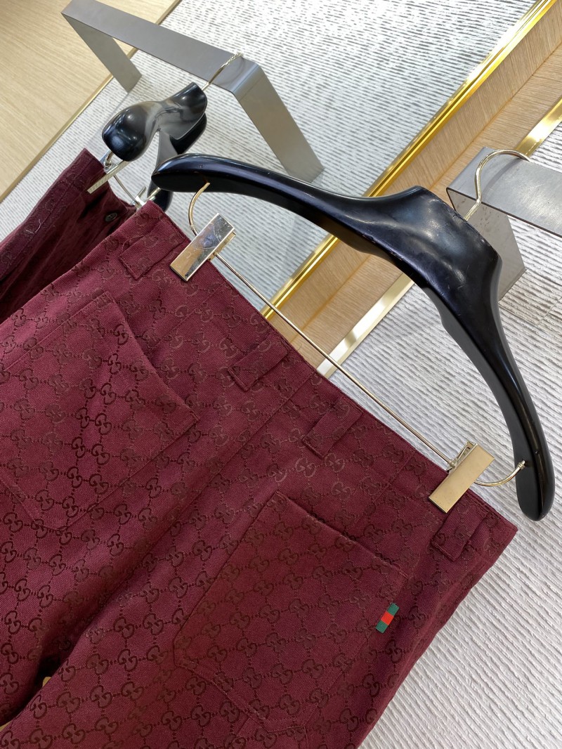 Gucci GG Full Print Jacquard Shorts Burgundy 7