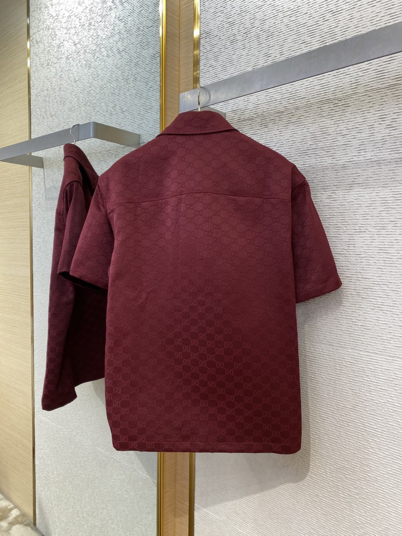 Gucci lapel all-over print short-sleeved shirt jacket Red 6