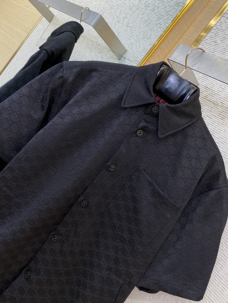 Gucci lapel all-over print short-sleeved shirt jacket Black 5