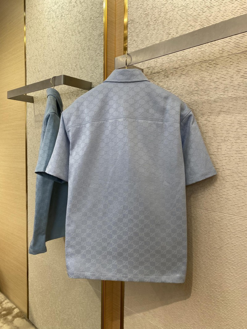 Gucci lapel all-over print short-sleeved shirt jacket Blue 6