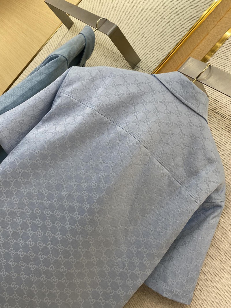 Gucci lapel all-over print short-sleeved shirt jacket Blue 7