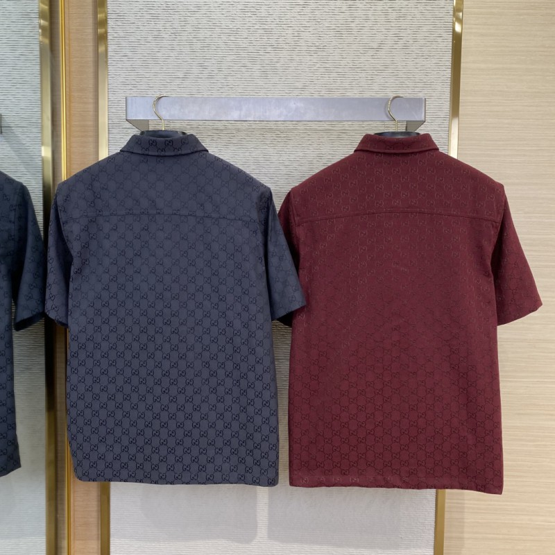 Gucci GG Jacquard Short Sleeve Shirt Black 1