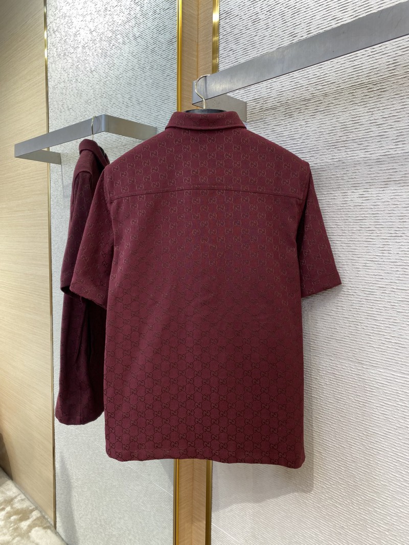 Gucci GG Jacquard Short Sleeve Shirt Red 6