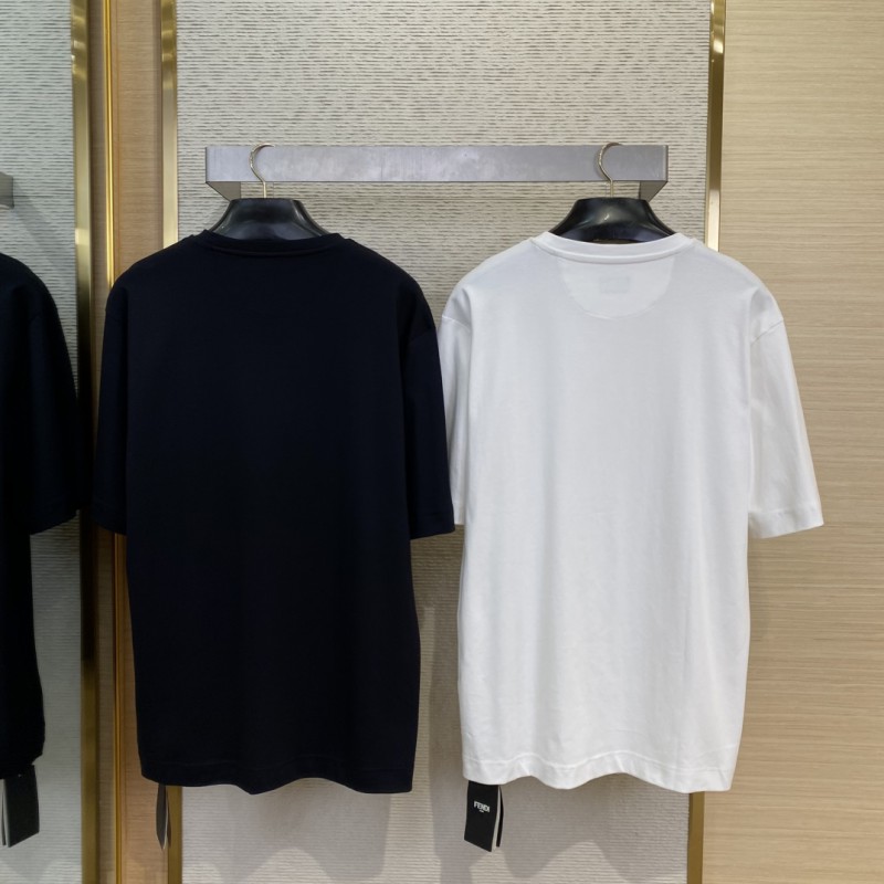 Fendi Hardware Hot Stamping Short Sleeve T-Shirt White 1