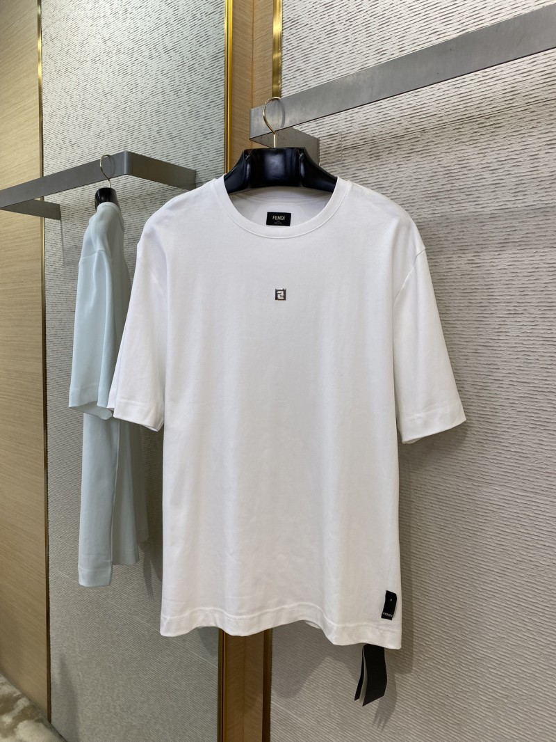 Fendi Hardware Hot Stamping Short Sleeve T-Shirt White 4
