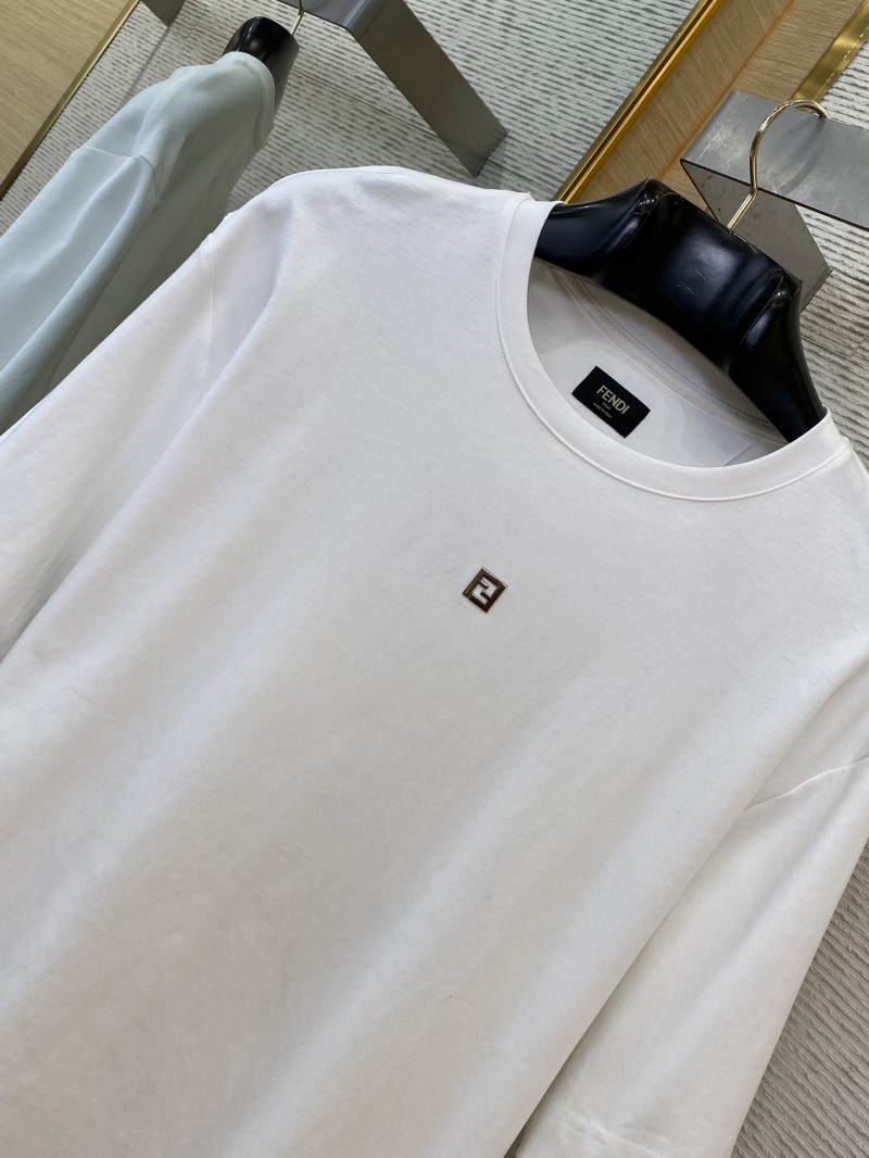 Fendi Hardware Hot Stamping Short Sleeve T-Shirt White 5