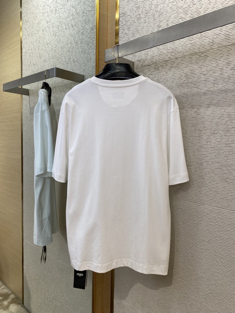 Fendi Hardware Hot Stamping Short Sleeve T-Shirt White 6
