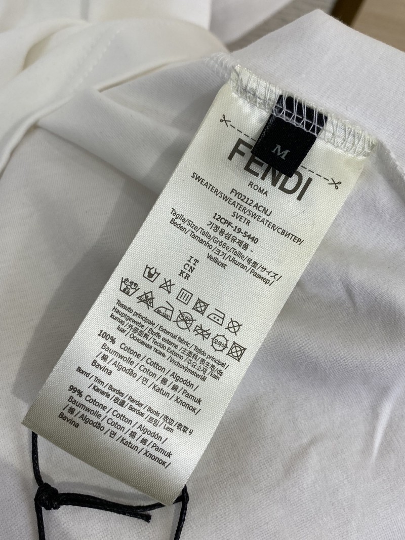 Fendi Hardware Hot Stamping Short Sleeve T-Shirt White 8