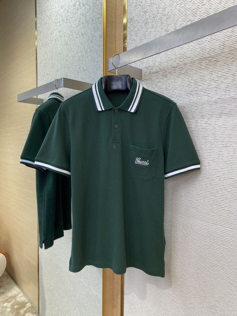 Gucci Logo Embroidered Polo Shirt Green 4