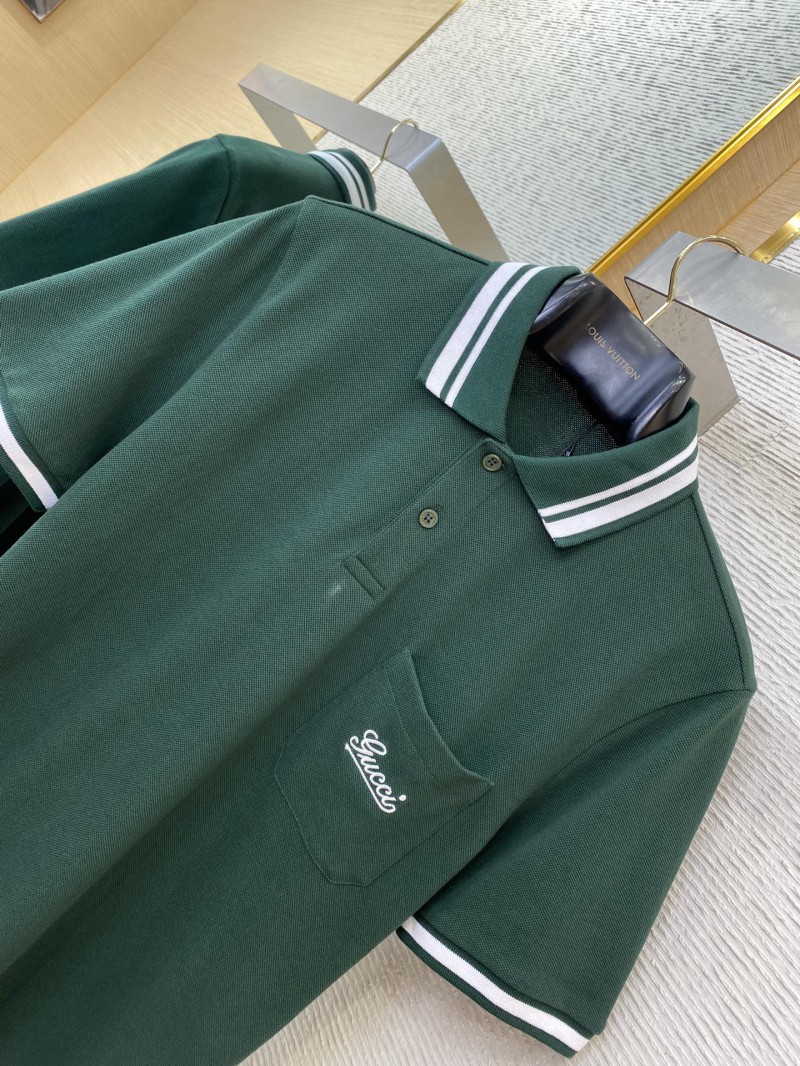 Gucci Logo Embroidered Polo Shirt Green 5