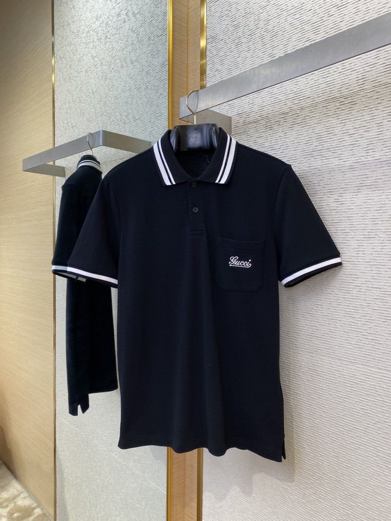 Gucci Logo Embroidered Polo Shirt Black 4