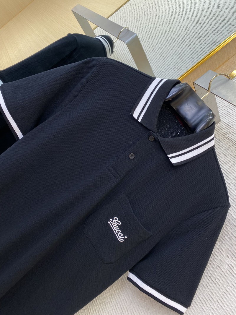 Gucci Logo Embroidered Polo Shirt Black 5