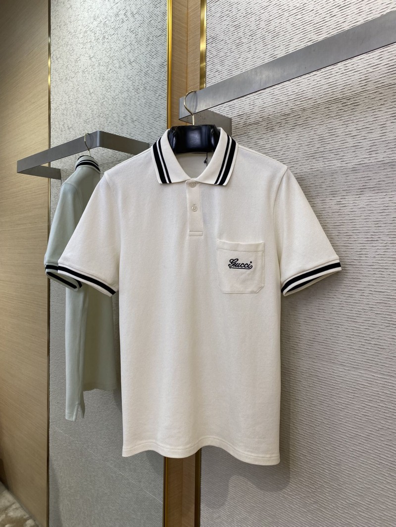 Gucci Logo Embroidered Polo Shirt White 4