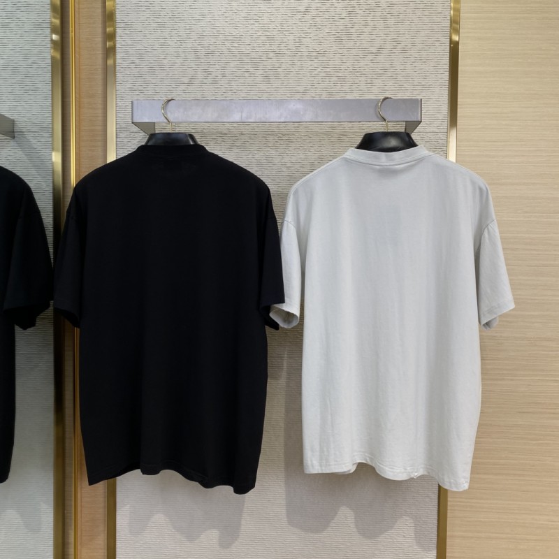 Balenciaga Logo Crackle Letter Print Short Sleeve T-Shirt Black 1