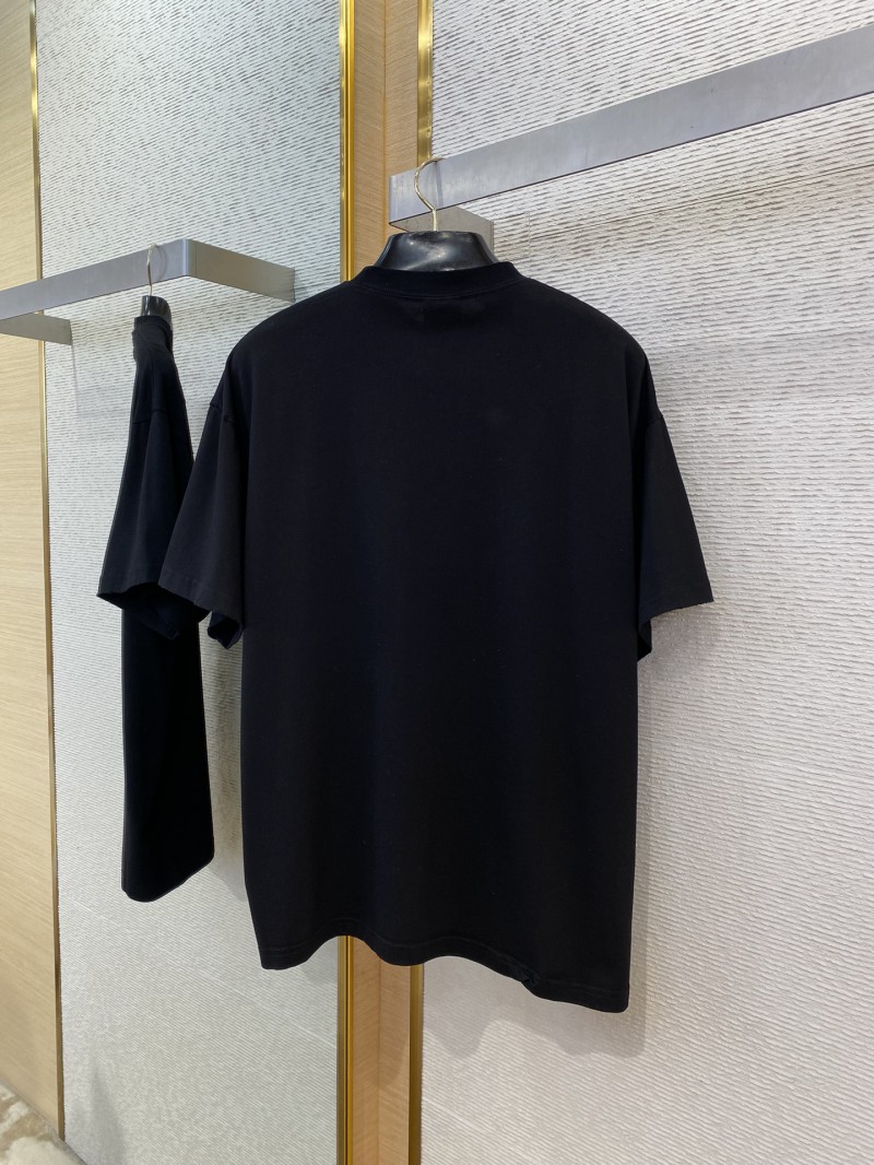 Balenciaga Logo Crackle Letter Print Short Sleeve T-Shirt Black 6