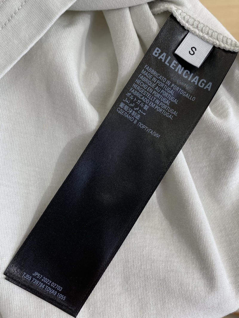 Balenciaga Logo Crackle Letter Print Short Sleeve T-Shirt Black 8