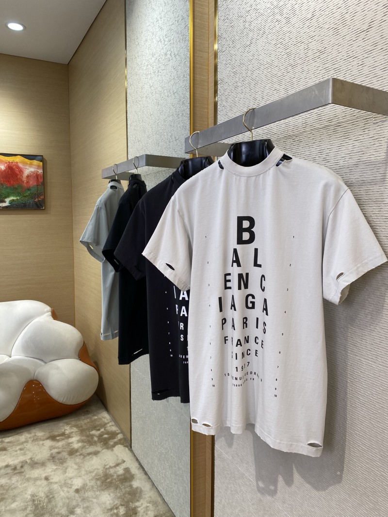 Balenciaga eyesight chart Print Short Sleeve Black 2