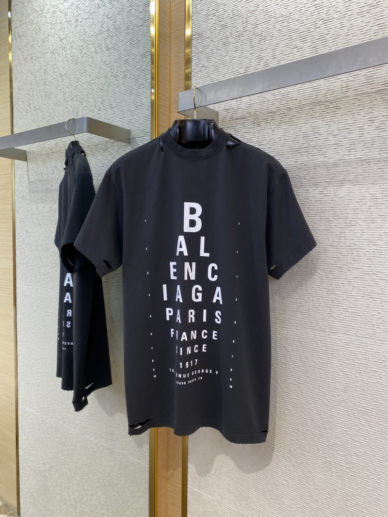 Balenciaga eyesight chart Print Short Sleeve Black 4