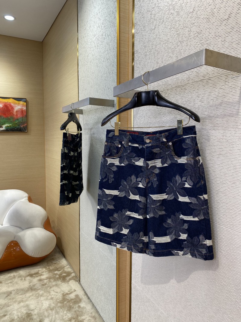 Gucci Jacquard Wash Denim Shorts 2
