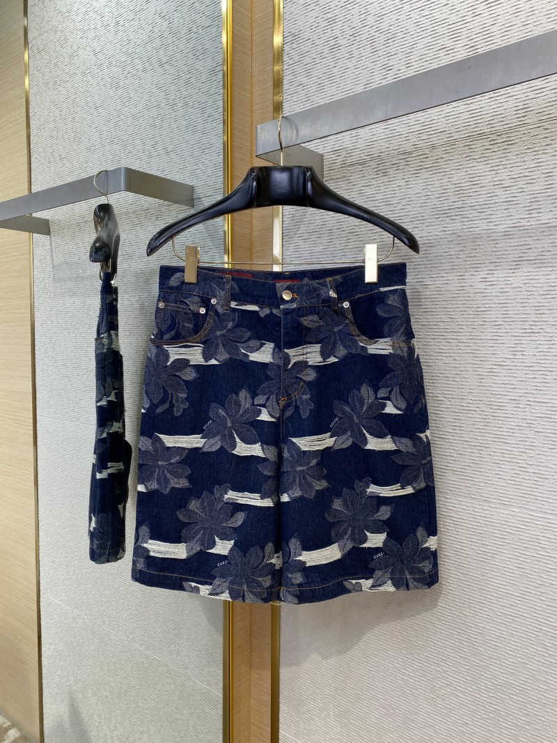 Gucci Jacquard Wash Denim Shorts 4