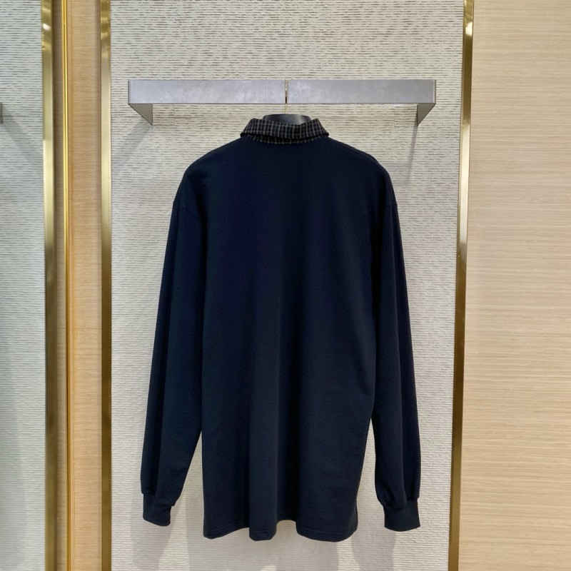 Balenciaga Check Collar Polo Shirt 1