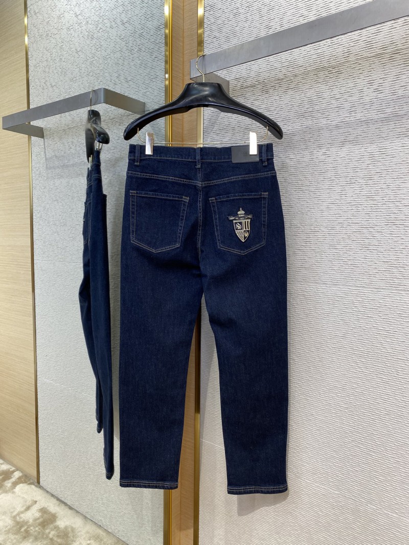 Fendi Medallion Embroidered Denim Trousers 6